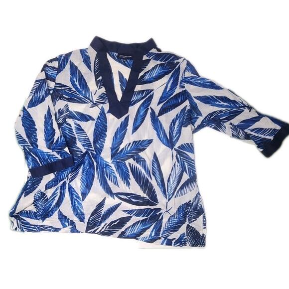 Jones New York Signature Women's Plus Size 3X Top Sheer Lightweight Blue Feather - Picture 10 of 14